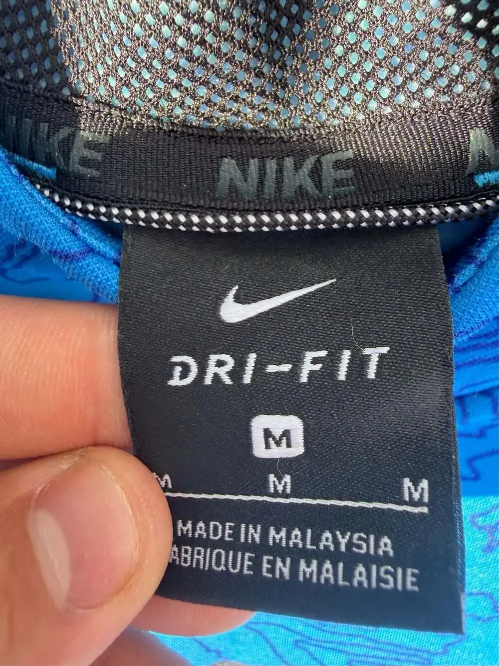 Nike Dri-FIT Boys Blue Abstract Map Print Pullover Hoodie